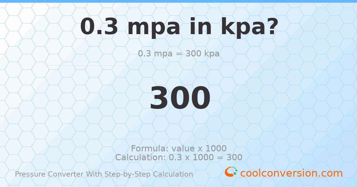 0.3 MPa = 300 kPa