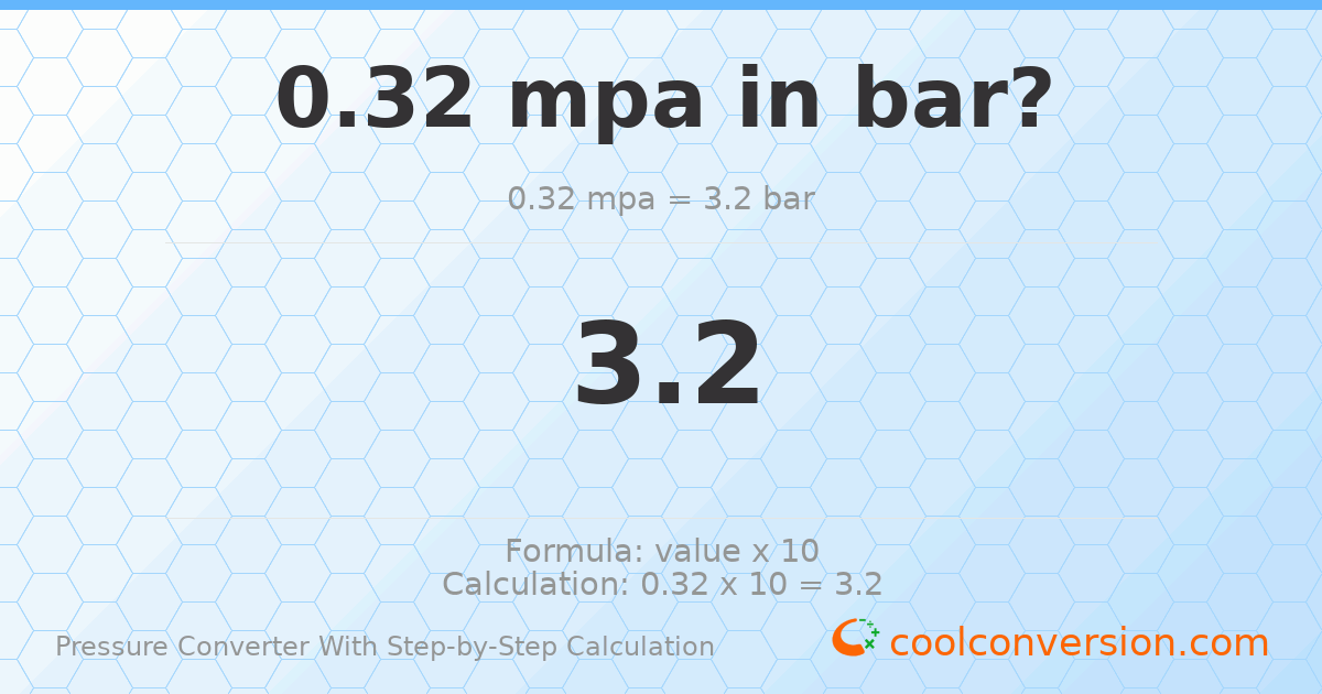 0.32 MPa = 3.2 bar