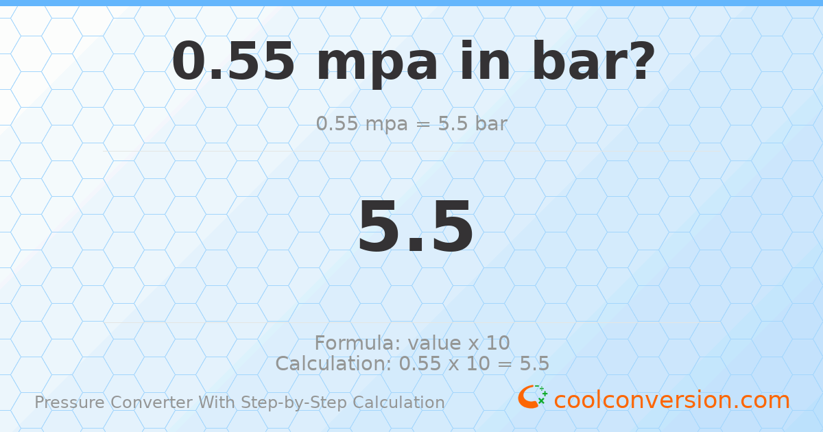 0.55 MPa = 5.5 bar