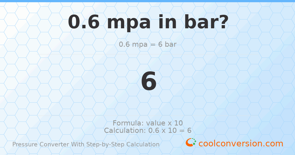 0.6 MPa = 6 bar