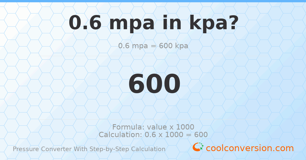 0.6 MPa = 600 kPa