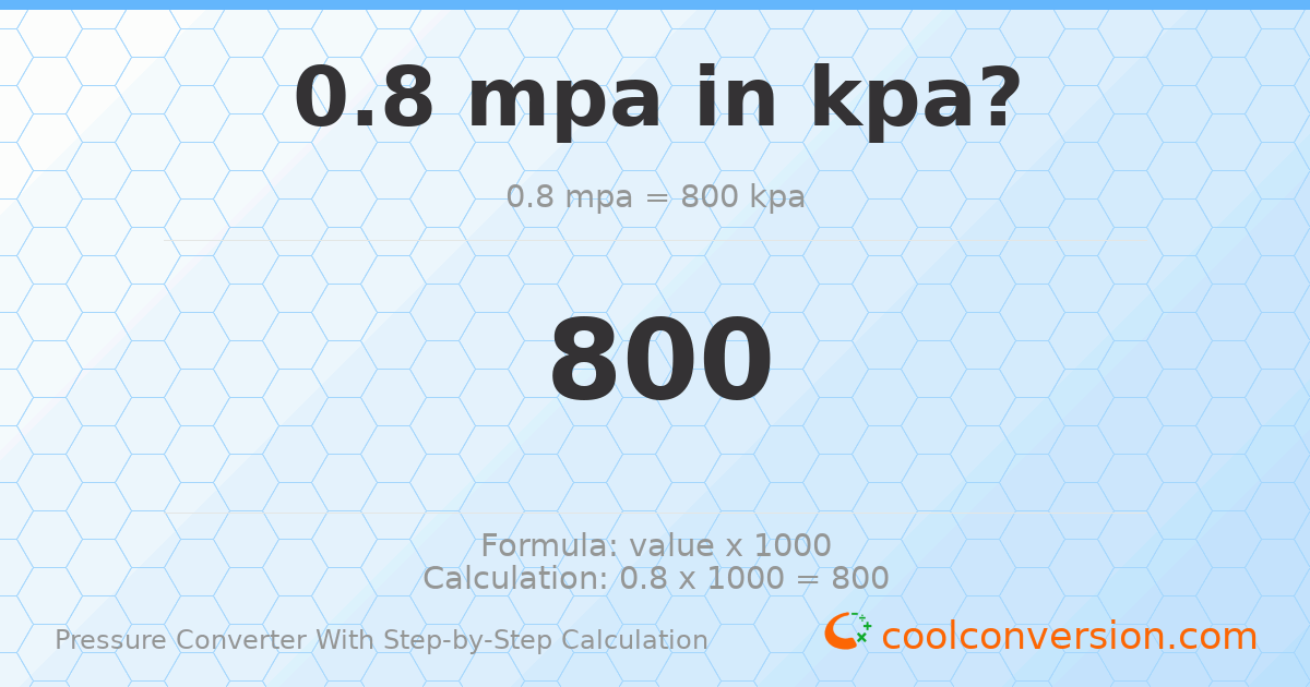 0.8 MPa = 800 kPa