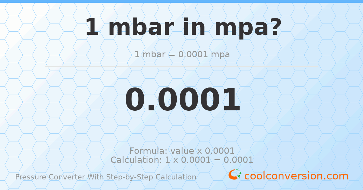 Mbar to MPa Converter | 1 mbar = 0.0001 MPa