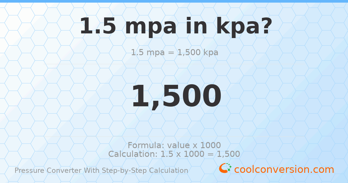 1.5 MPa = 1500 kPa