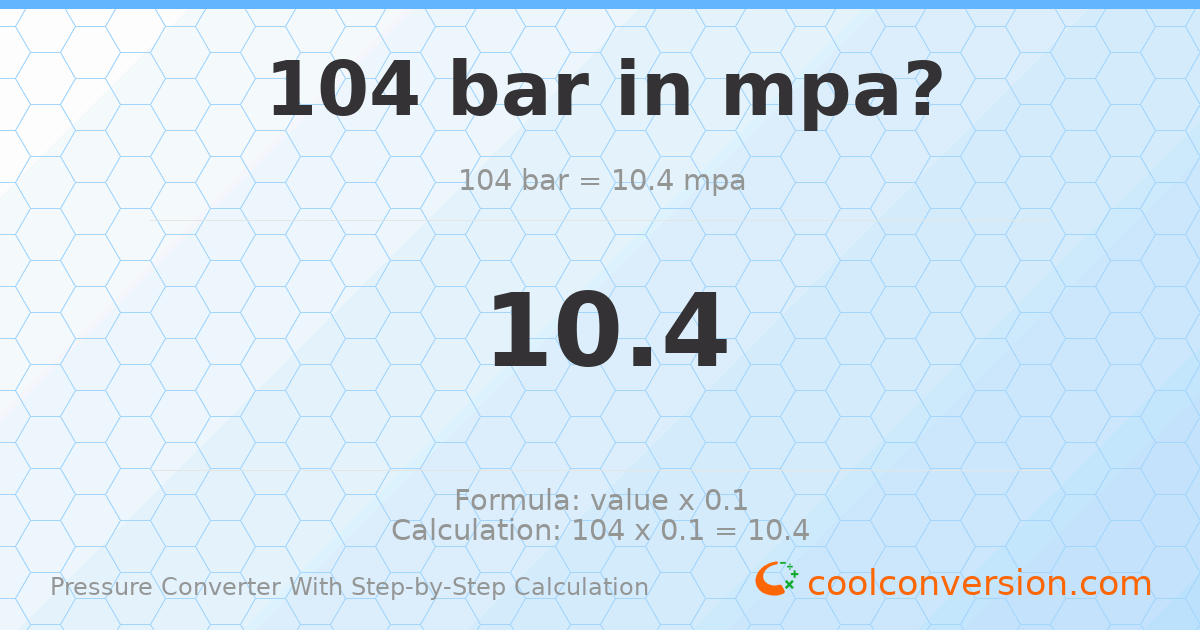 104 bar = 10.4 MPa