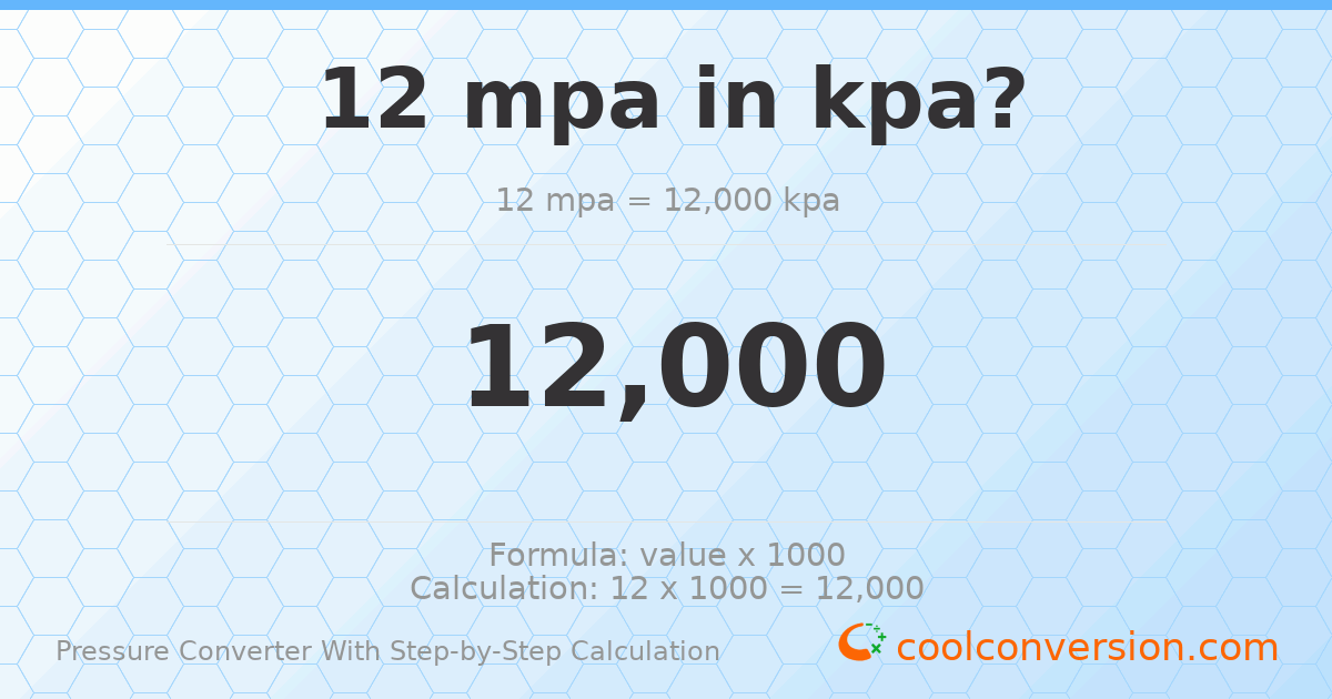 12 MPa = 12000 kPa