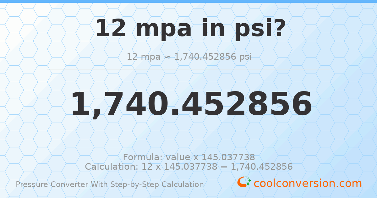 12 MPa = 1740.45 psi