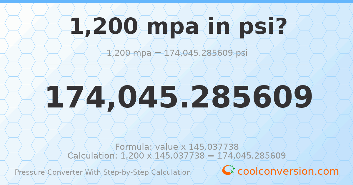 1200 MPa = 174045 psi