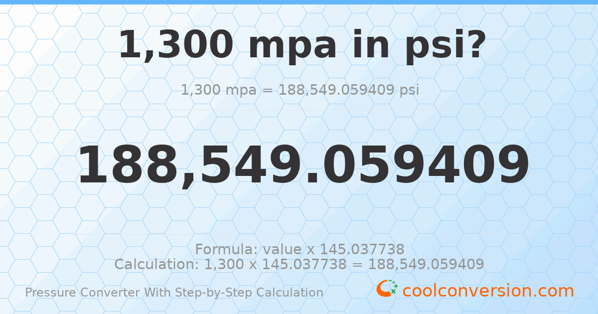 1300 MPa = 188549 psi