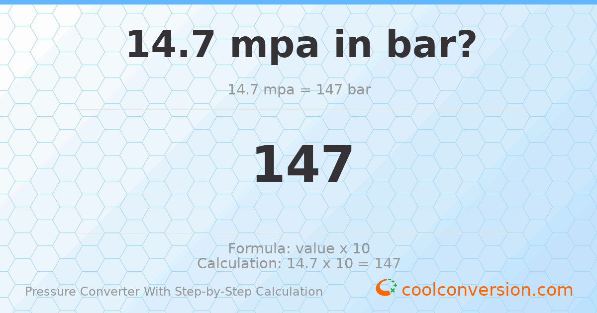 14.7 MPa = 147 bar