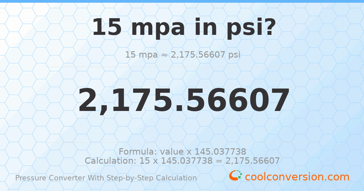 15 MPa = 2175.57 psi