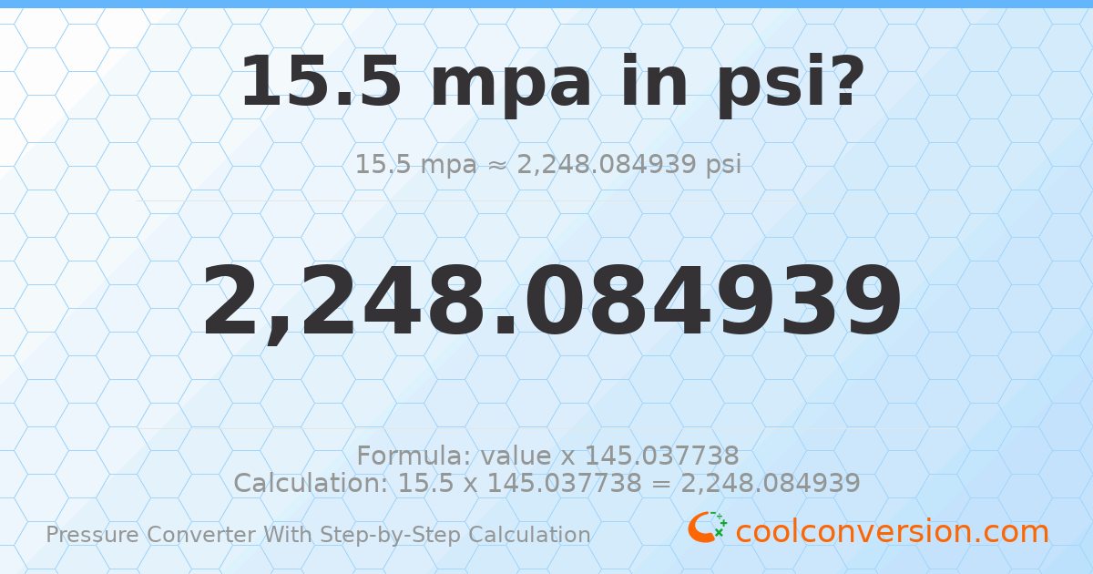 15.5 MPa = 2248.08 psi