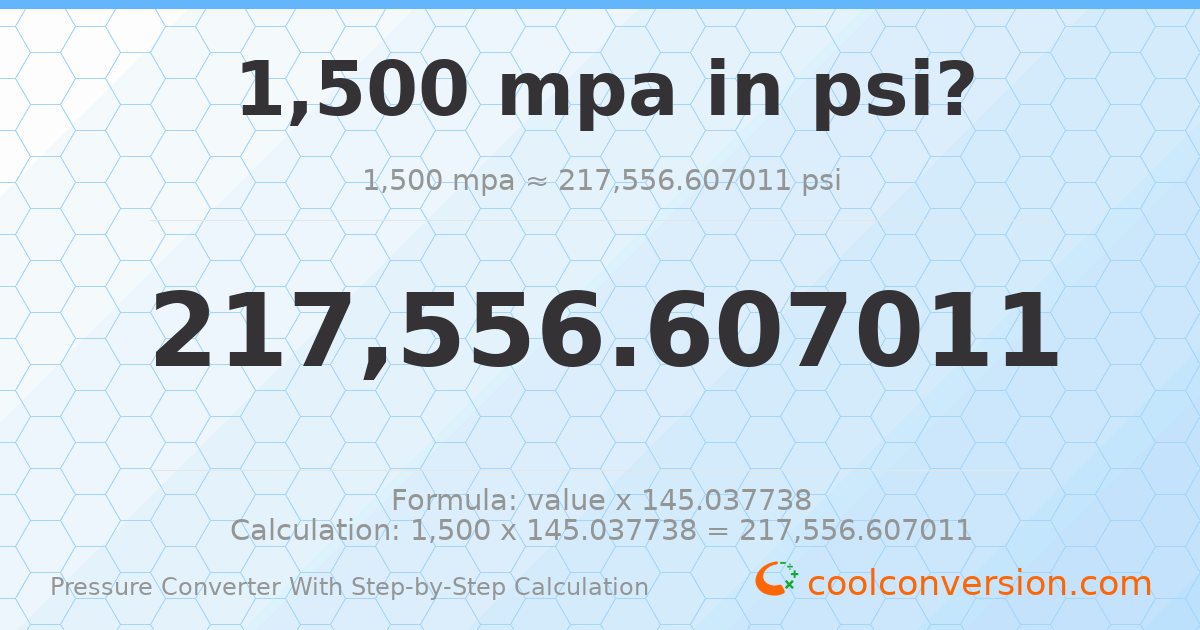1500 MPa = 217557 psi