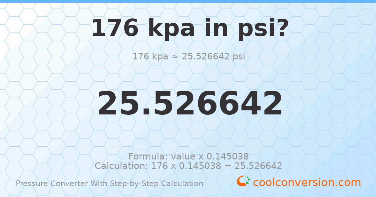176 kPa = 25.5266 psi