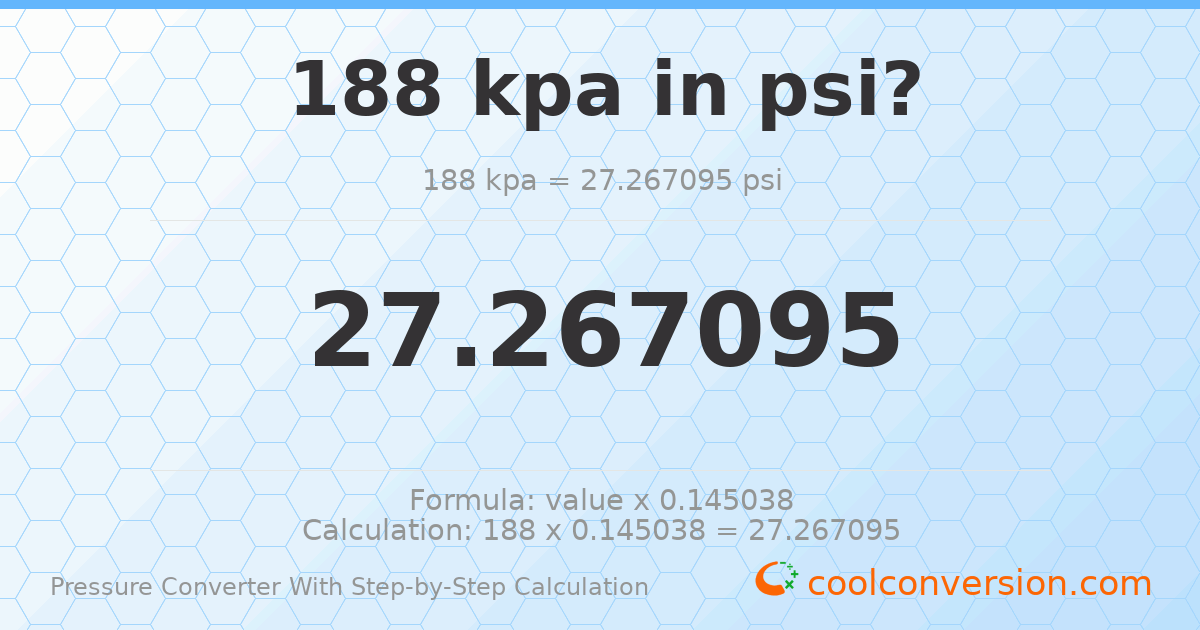188 kPa = 27.2671 psi