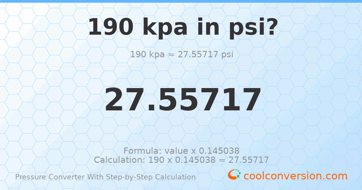 190 kPa = 27.5572 psi