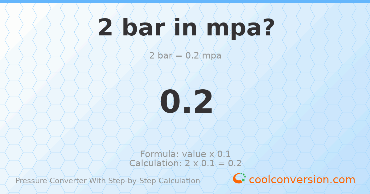2 bar = 0.2 MPa