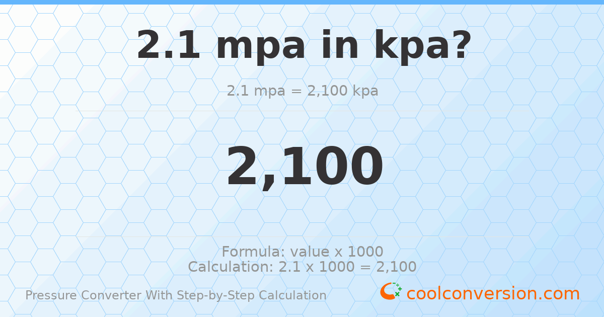2.1 MPa = 2100 kPa