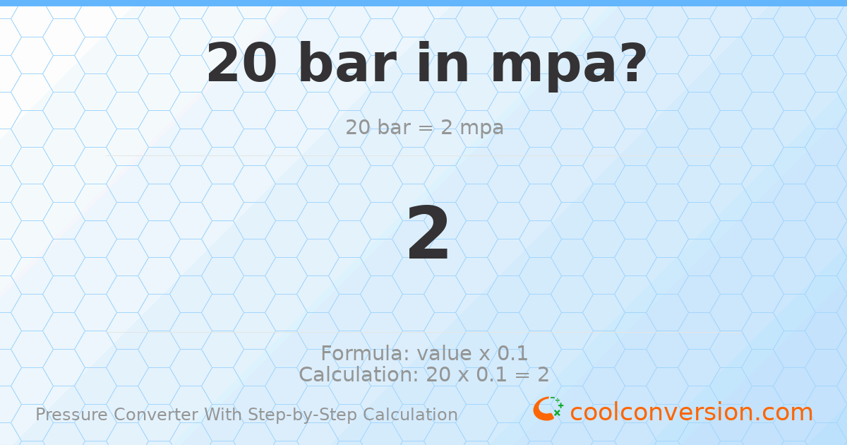 20 bar = 2 MPa