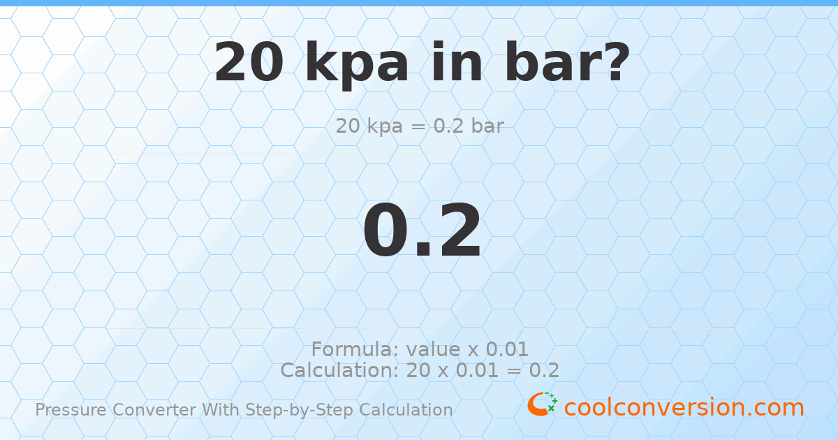20 kPa = 0.2 bar