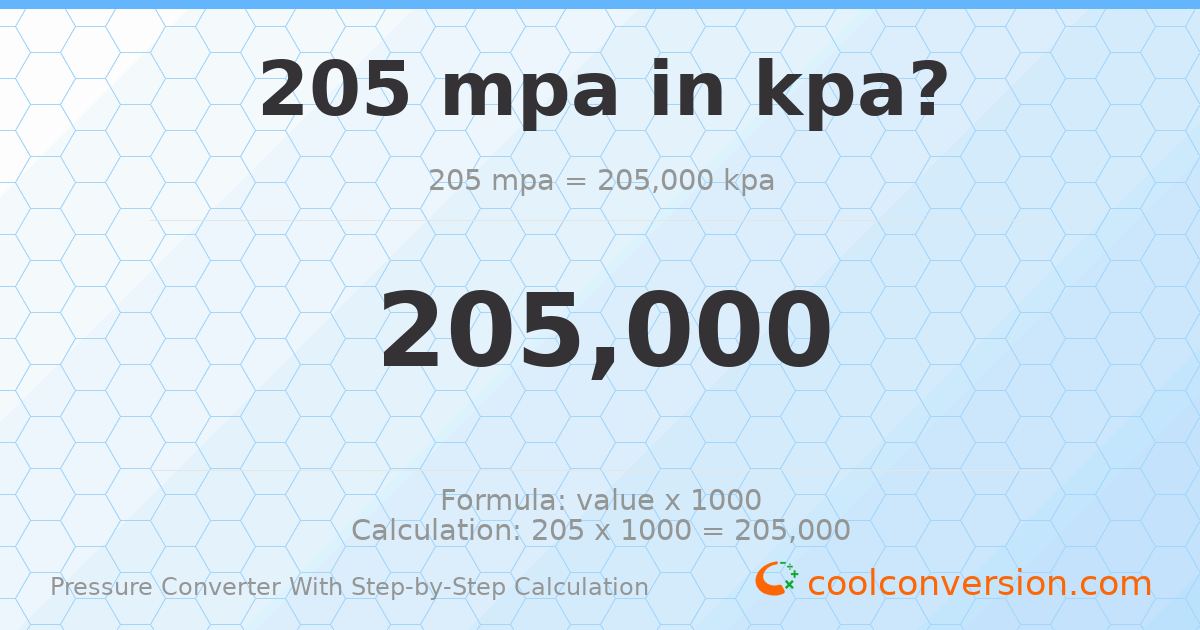 205 MPa = 205000 kPa