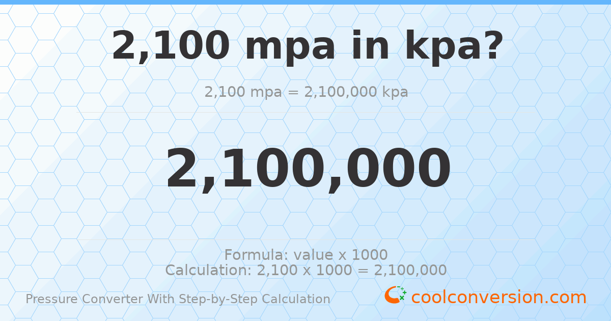 2100 MPa = 2100000 kPa