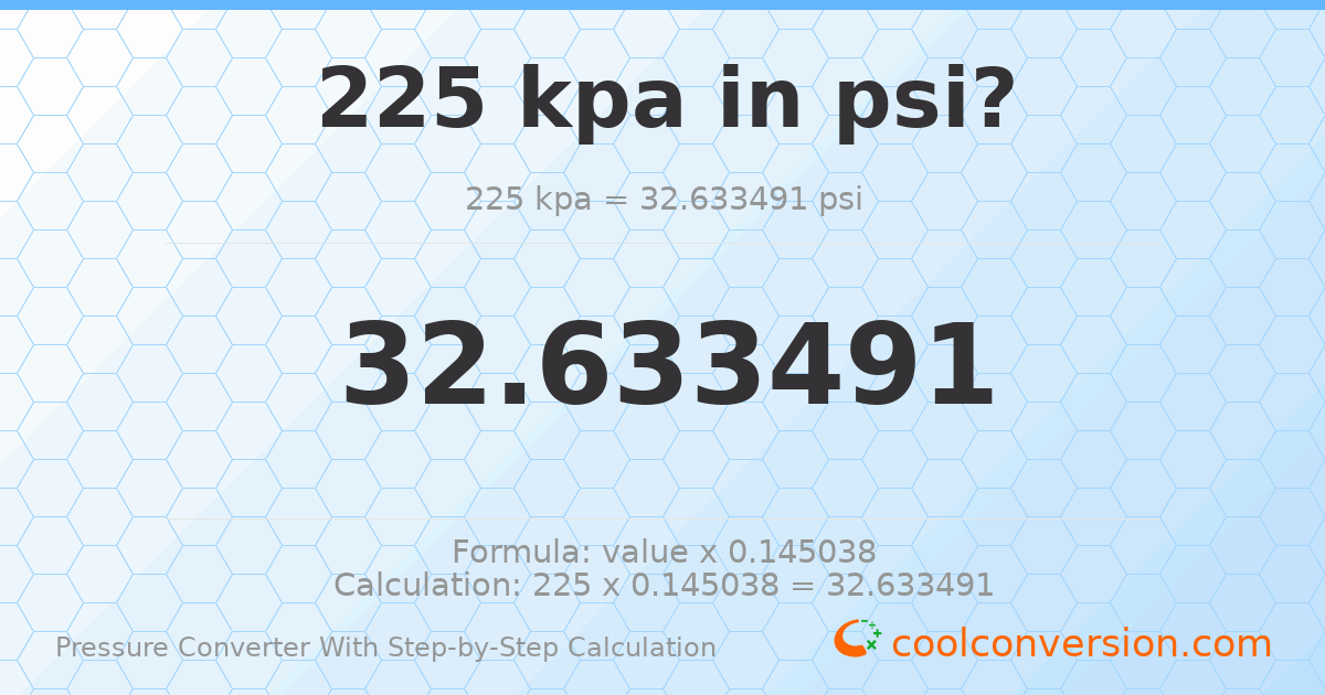 225 kPa = 32.6335 psi