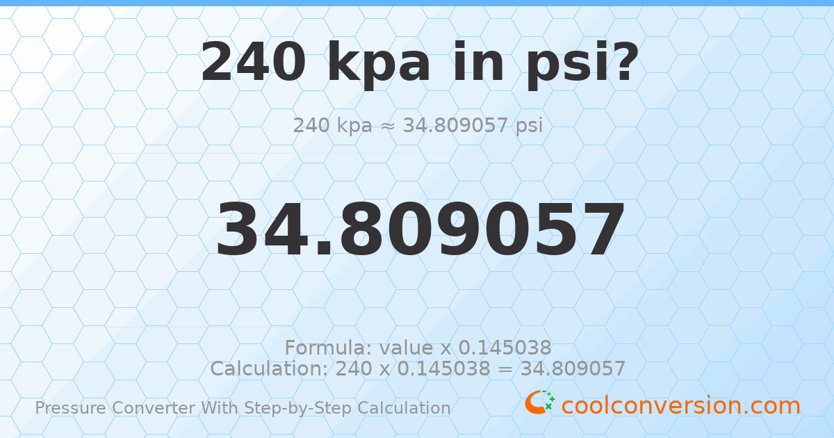 240 kPa = 34.8091 psi