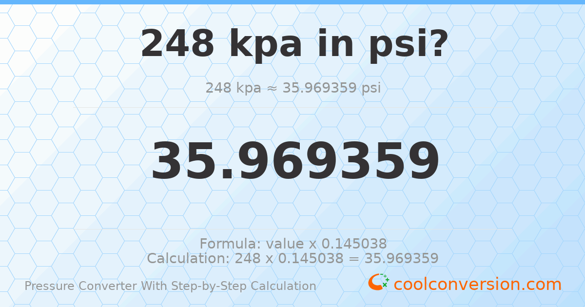 248 kPa = 35.9694 psi