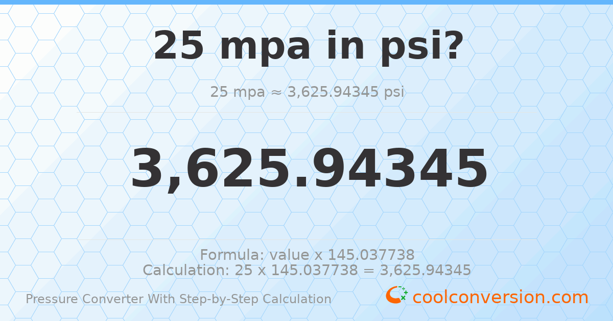 25 MPa = 3625.94 psi