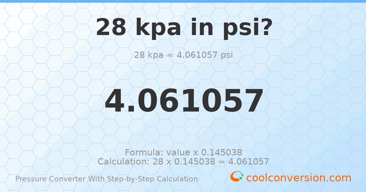 28 kPa = 4.06106 psi