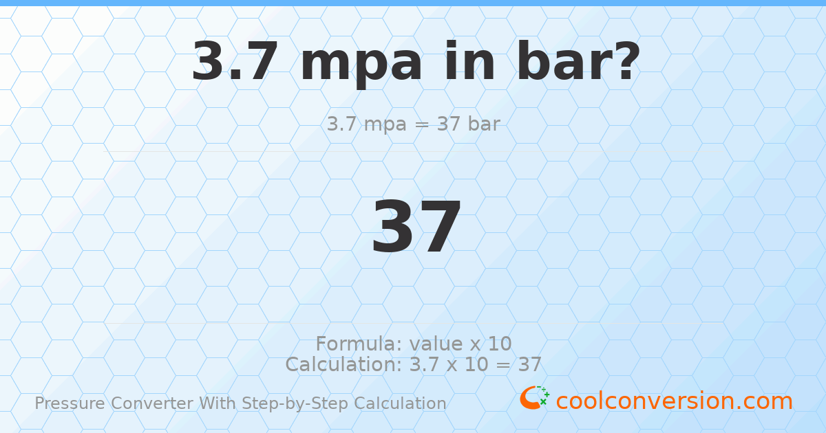 3.7 MPa = 37 bar