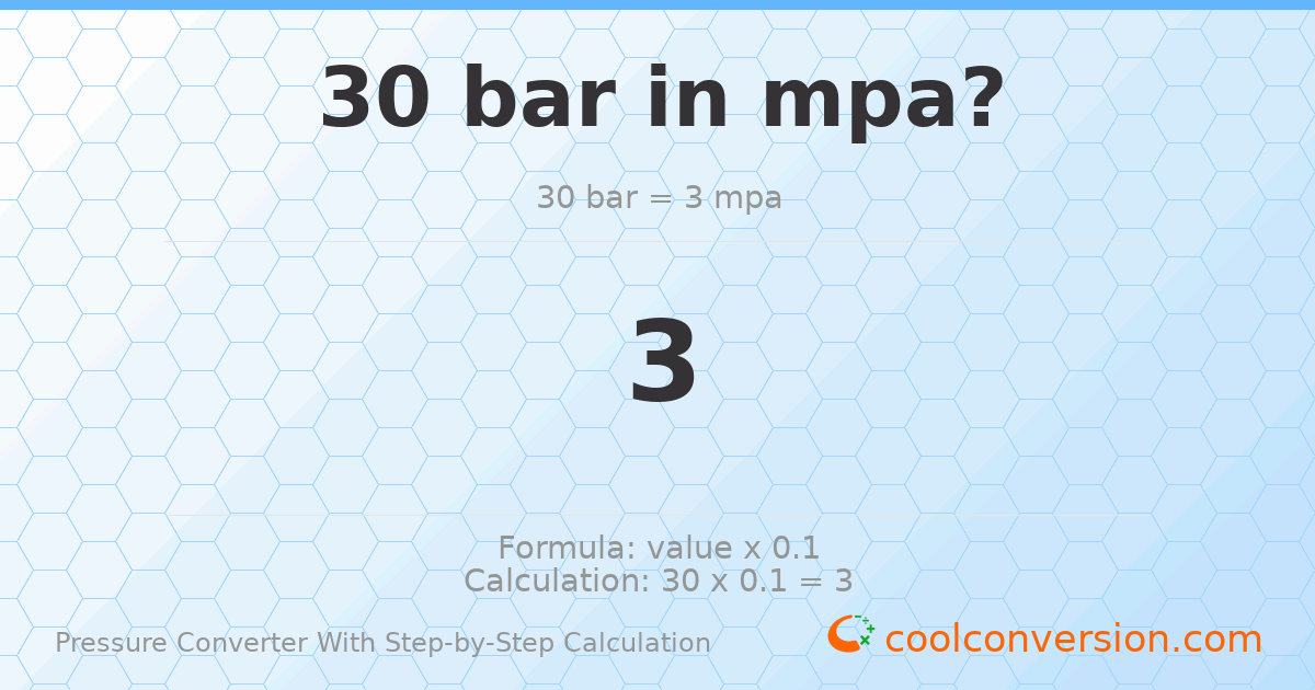 30 bar = 3 MPa