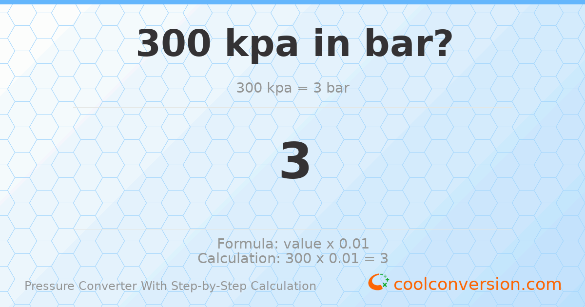 300 kPa = 3 bar