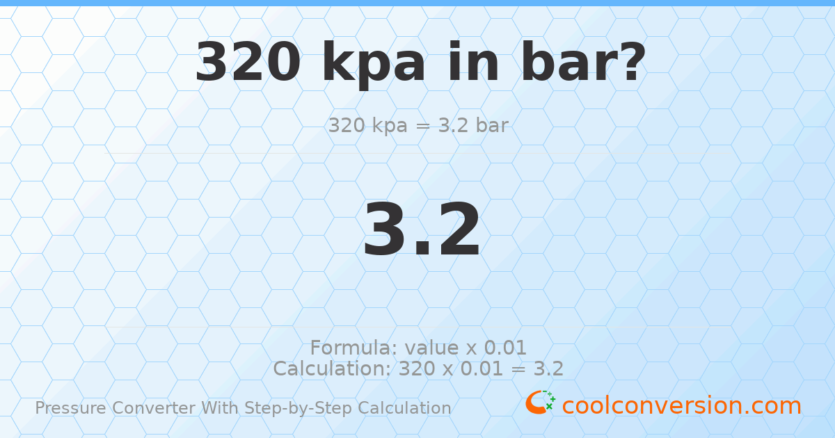 320 kPa = 3.2 bar