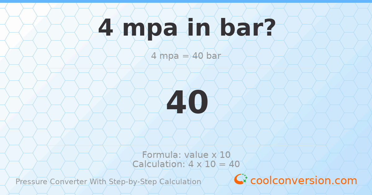 4 MPa = 40 bar