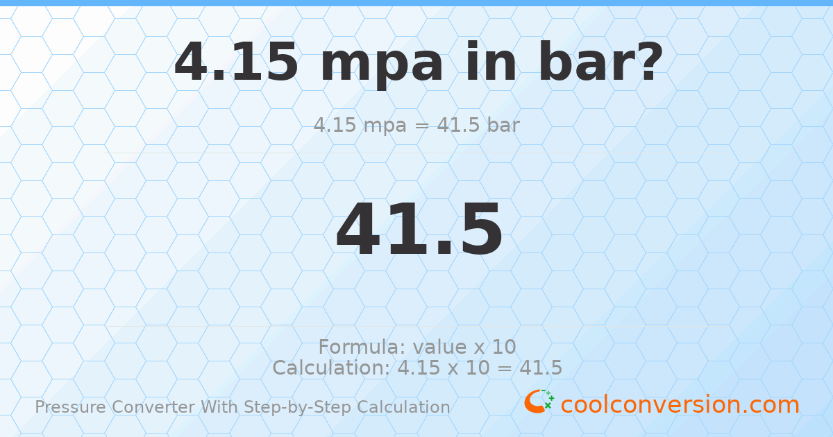 4.15 MPa = 41.5 bar
