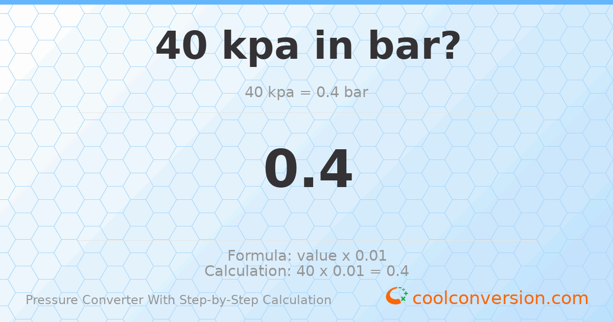 40 kPa = 0.4 bar