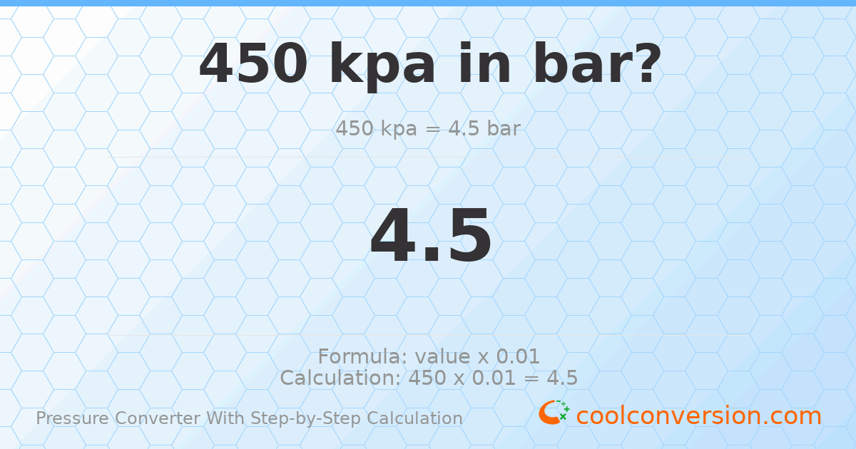 450 kPa = 4.5 bar