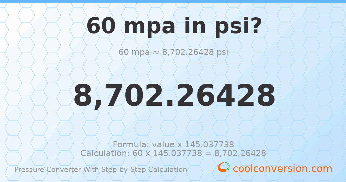 60 MPa = 8702.26 psi