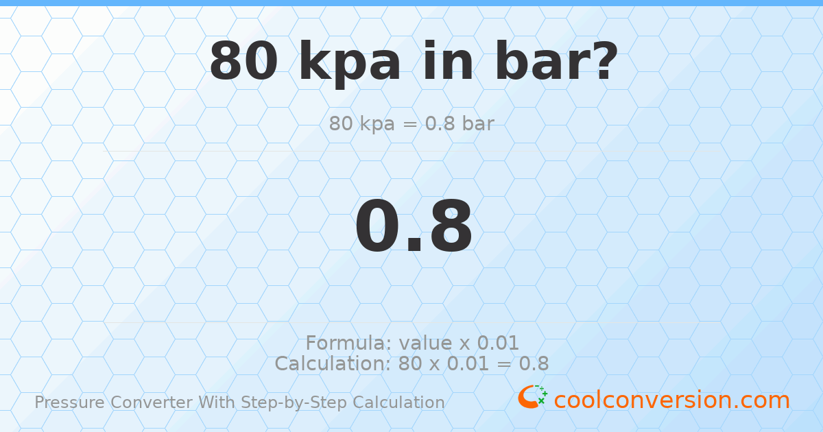 80 kPa = 0.8 bar