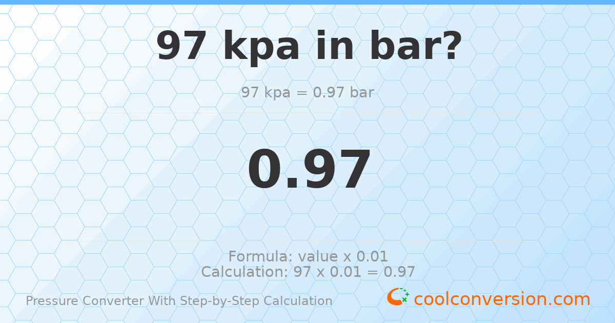 97 kPa = 0.97 bar