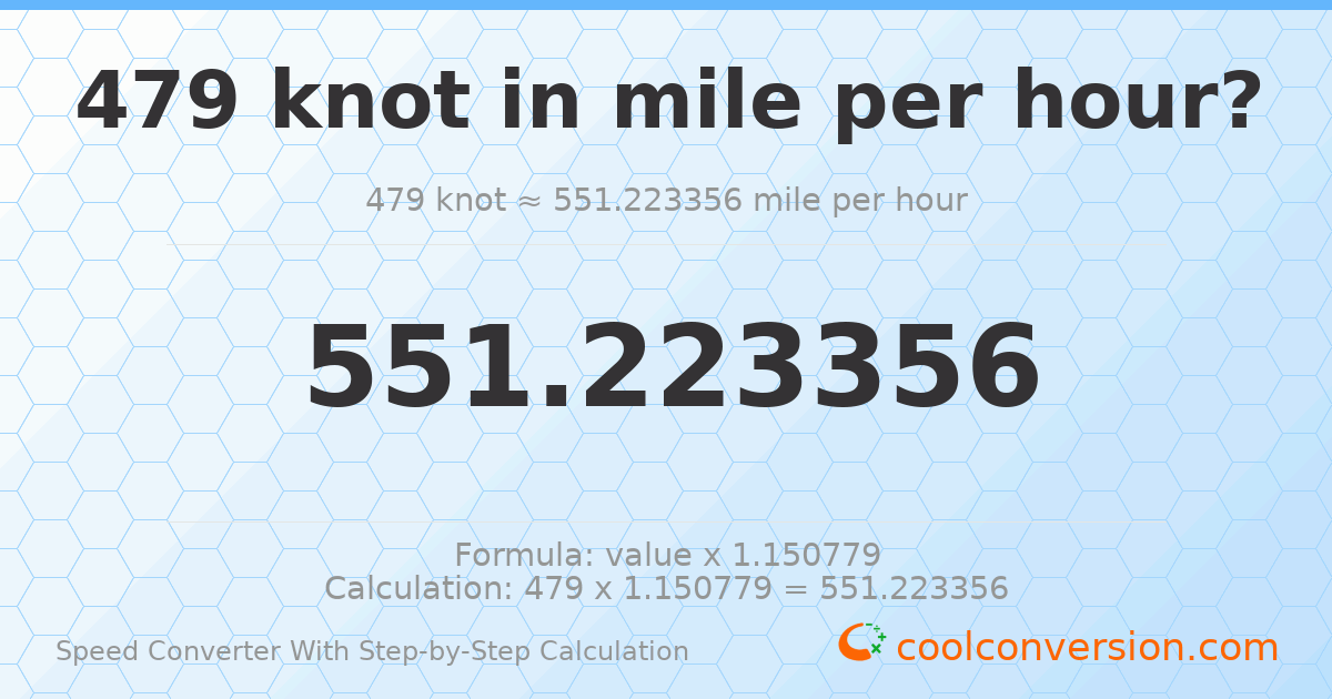 479 knots = 551.223 miles per hour