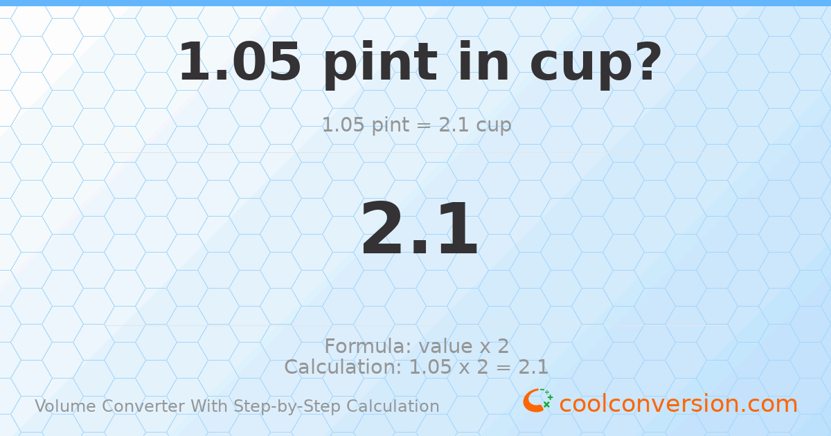 1.05 pints = 2.1 cups