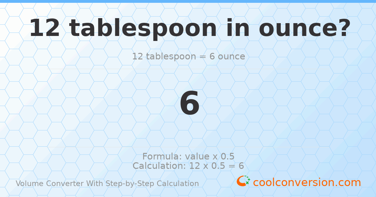 12 Tablespoons = 6 ounces