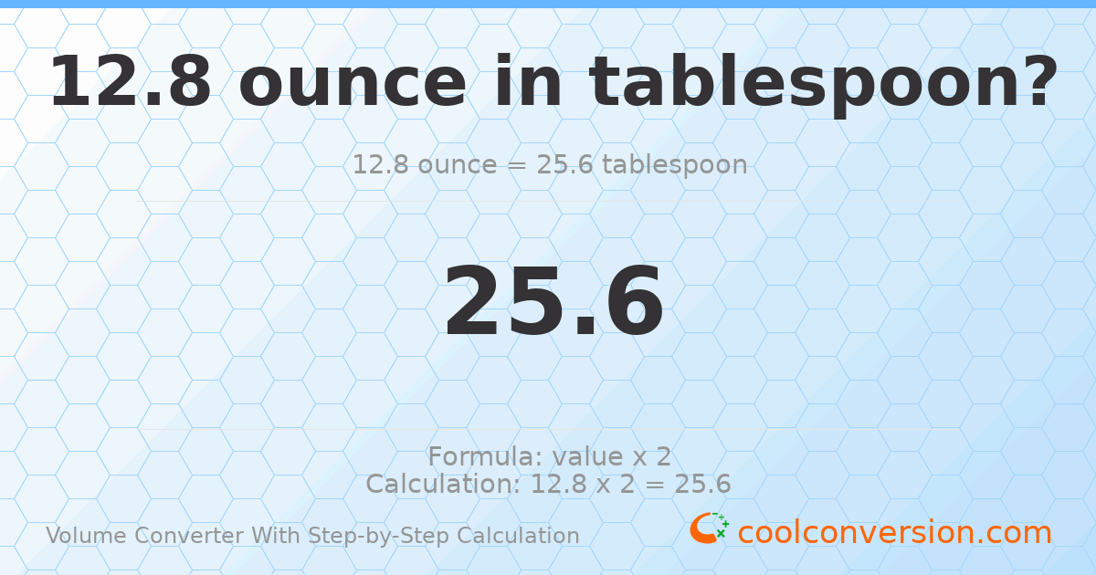 12.8 ounces = 25.6 Tablespoons