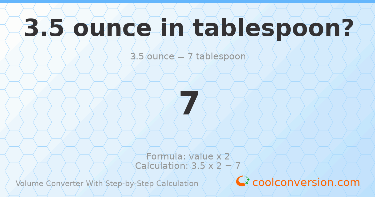 3.5 ounces = 7 Tablespoons