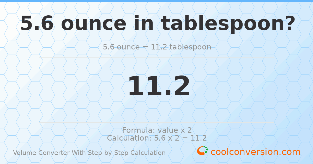 5.6 ounces = 11.2 Tablespoons