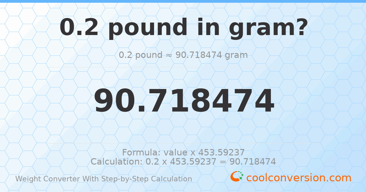 0.2 pounds = 90.7185 grams