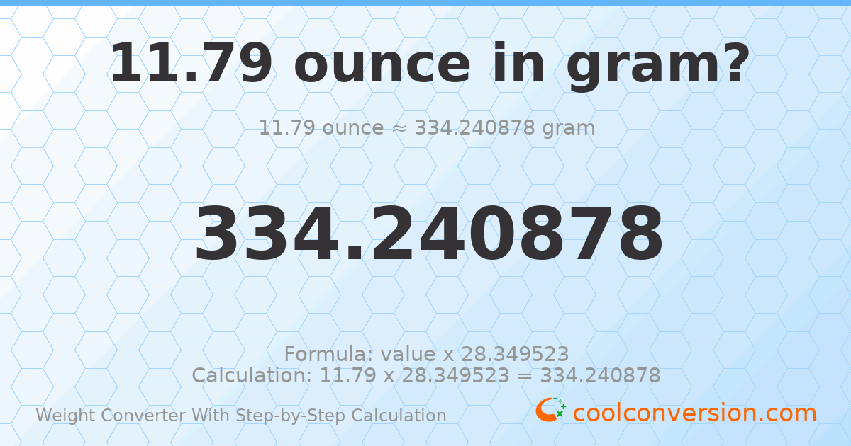 11.79 ounces = 334.241 grams